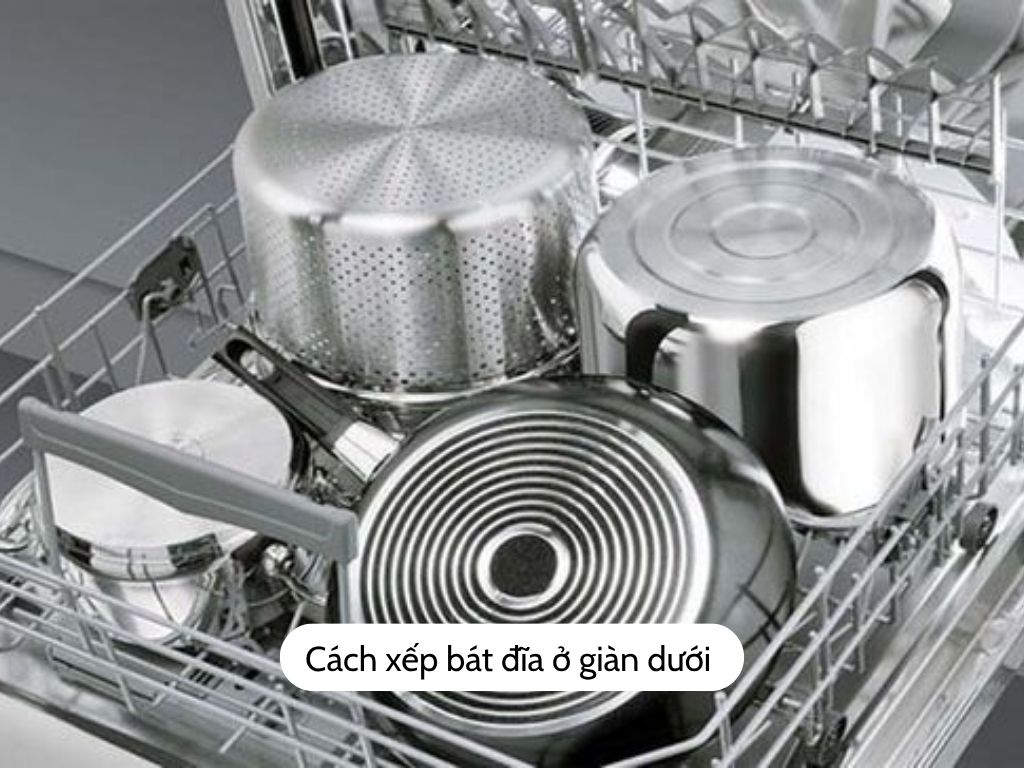 Cách xếp bát đĩa ở giàn dưới