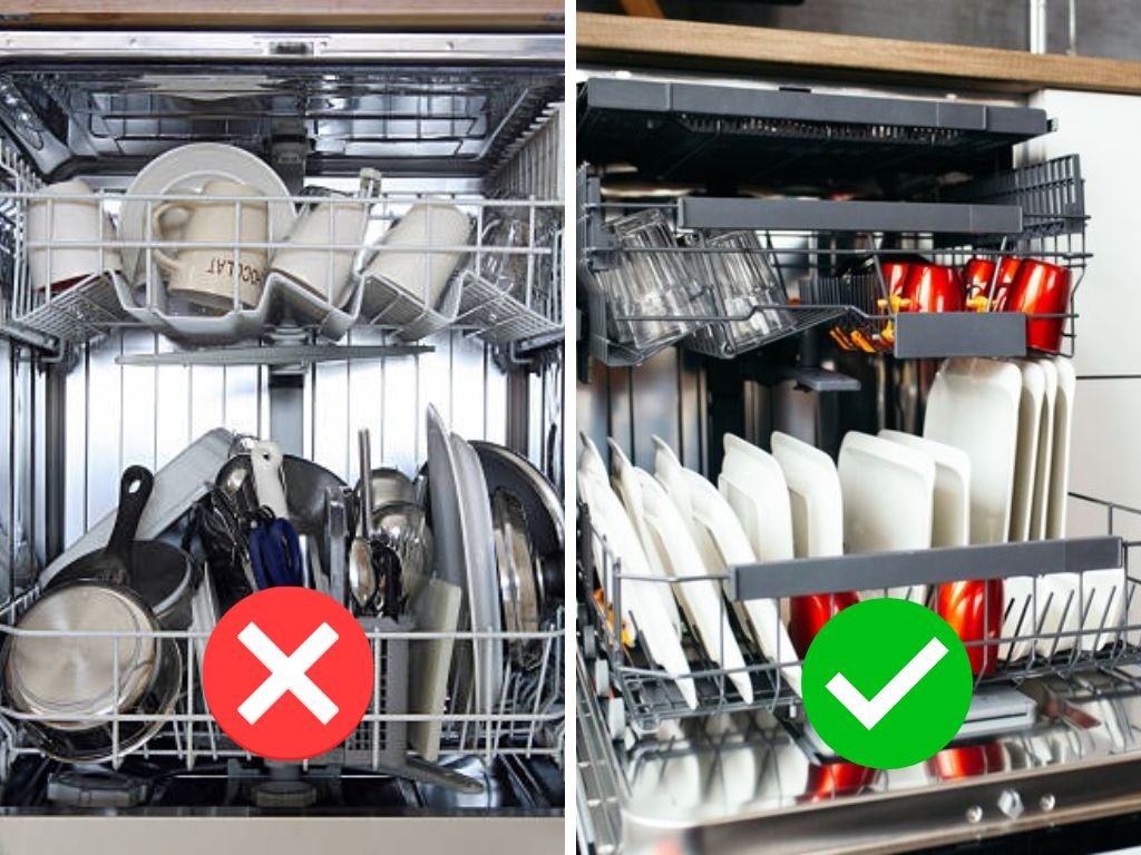 Sắp xếp vật dụng hợp lý bên trong khay rửa