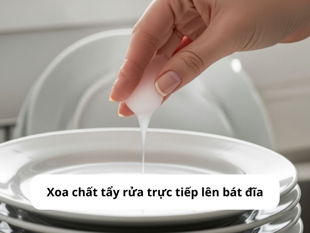 Bôi một lớp gel mỏng lên bát đĩa trước khi đặt vào máy