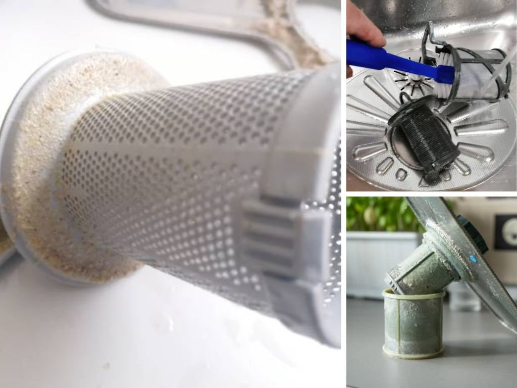 Bộ lọc máy rửa bát bị bẩn do tích tụ dầu mỡ