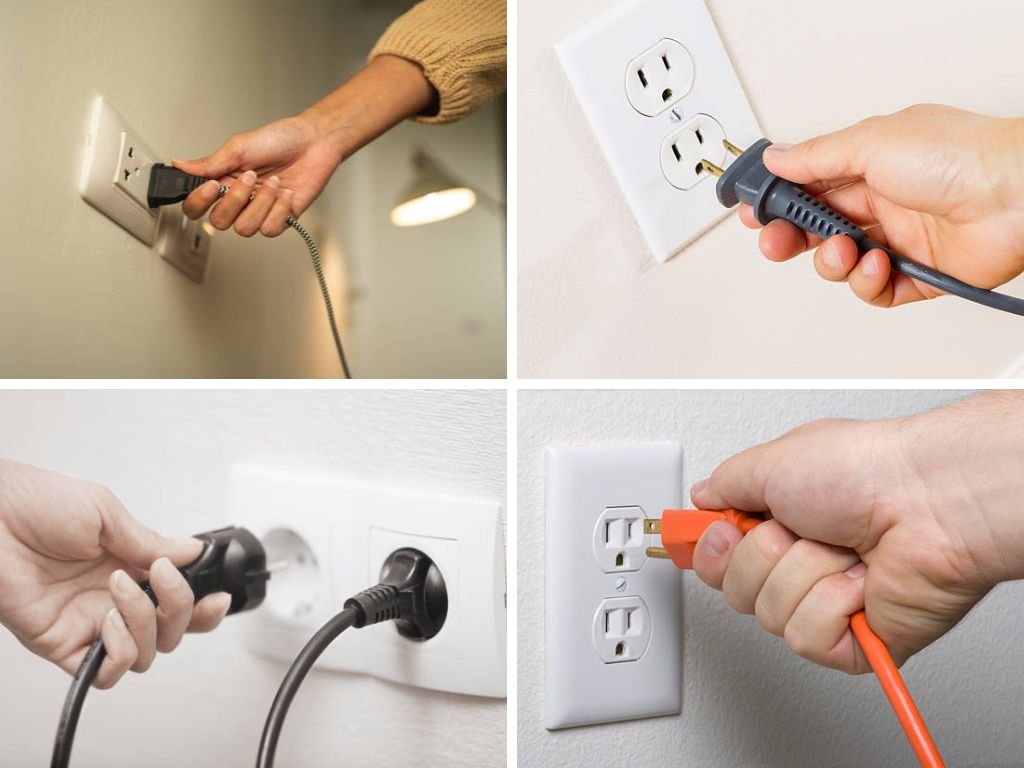 Rút phích cắm điện để đảm bảo an toàn điện